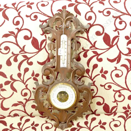 MAHOGANY FRAMED BAROMETER H 570 MM