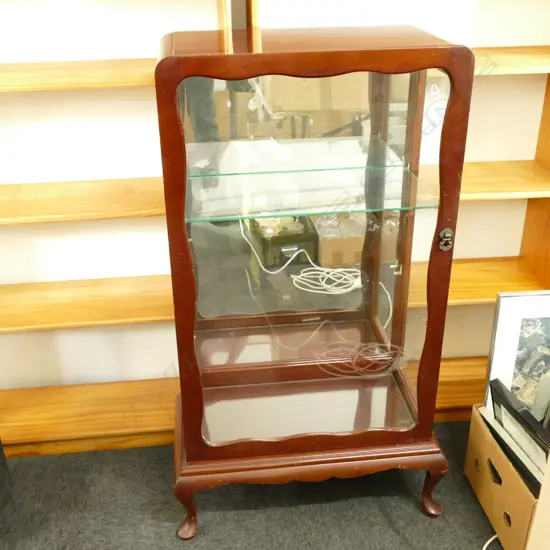 QUEEN ANNE MAHOGANY DISPLAY CABINET 