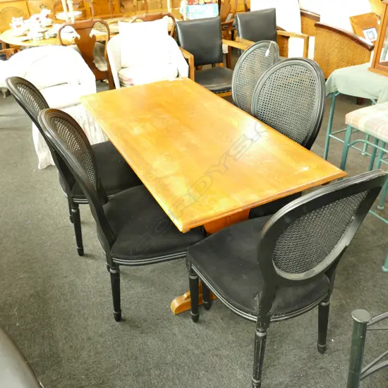 5 BLACK WYCOMBE CANED DINING CHAIRS