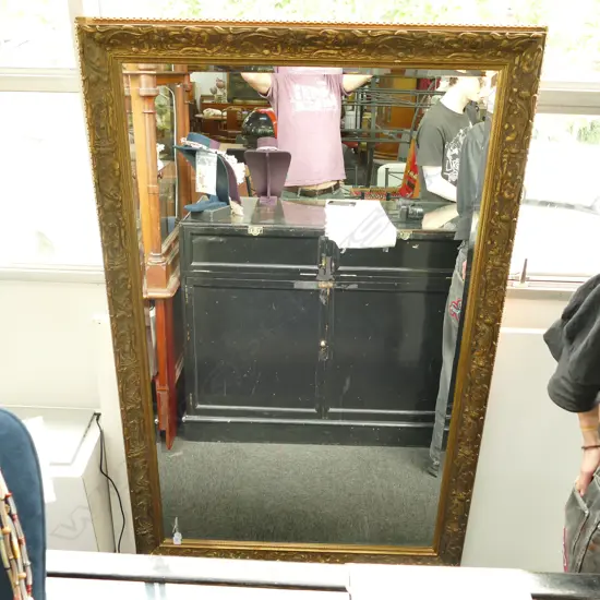 LARGE GILT FRAMED, BEVELLED EDGE MIRROR 1070 X 1620MM 