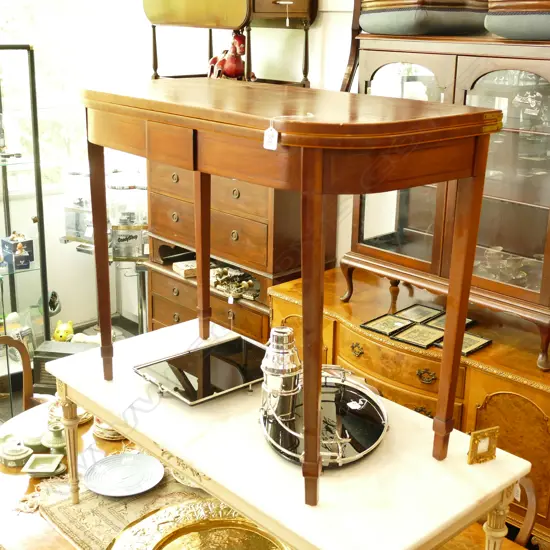 MAHOGANY EDWARDIAN STYLE CARD TABLE
