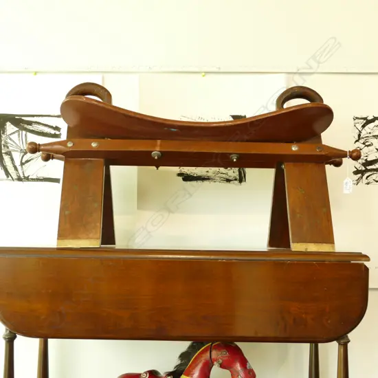 ROSEWOOD CAMEL SADDLE W INLAID BRASS