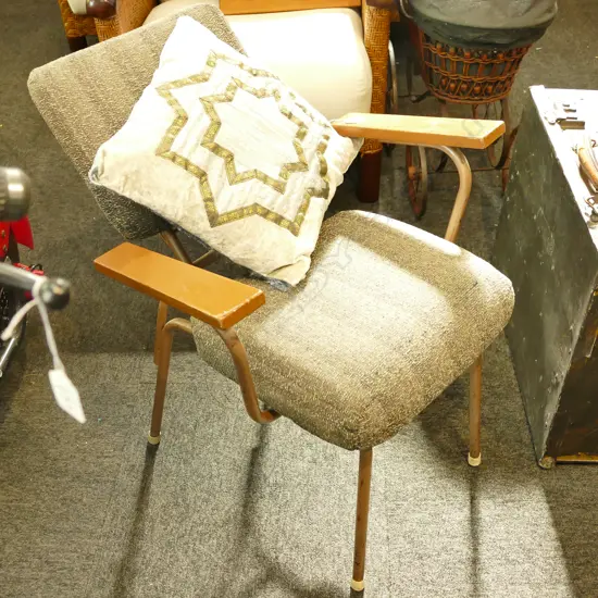 RETRO STEEL & FABRIC ADJUSTABLE CHAIR