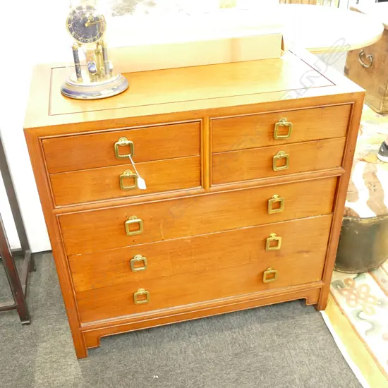 CHINESE TEAK CHEST OF 7 DRAWERS