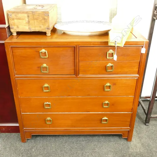 CHINESE TEAK CHEST OF 7 DRAWERS