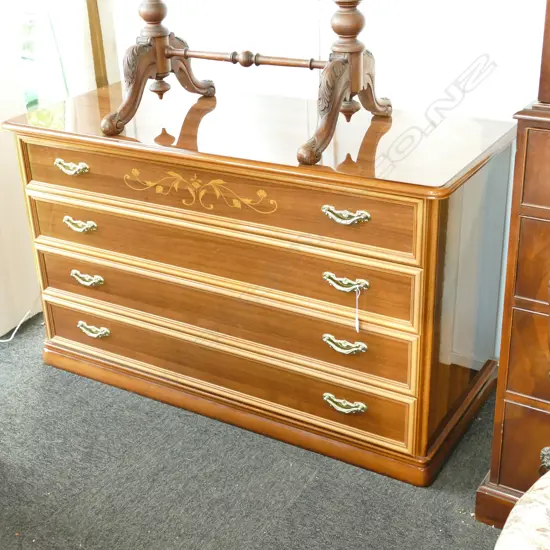 ITALIAN INLAID 4 DRAWER CHEST L 1320 MM