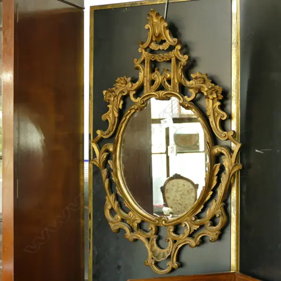GILT FRAMED MIRROR H.790 MM