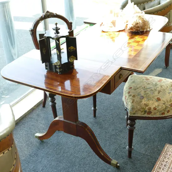 REPRODUCTION SHERATON STYLE COMBINATION  GAMES /CARD TABLER