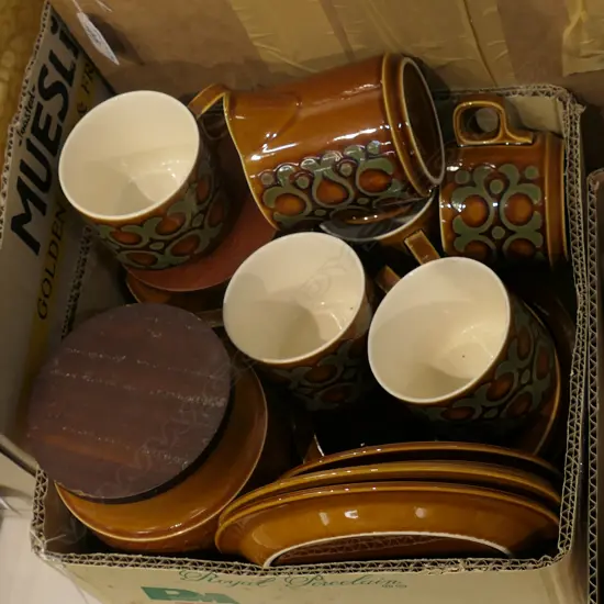 BOX RETRO HORNSEA "BRONTE" PART COFFEE SET + JARS