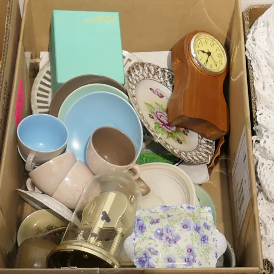 LOT ASST CLOCKS/CHINA/SHELLEY/POOLE ETC