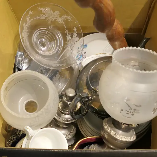 LOT ASST CHINA/CRYSTAL/WALKING STICK ETC