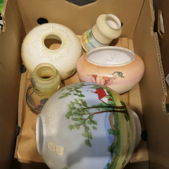 BOX LOT HAND PAINTED SHADES