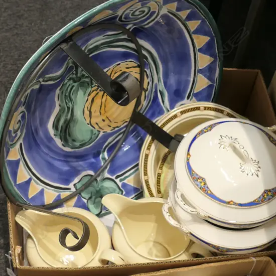 BOX ASST CERAMICS; PLATE, JUG, TUREENS ETC