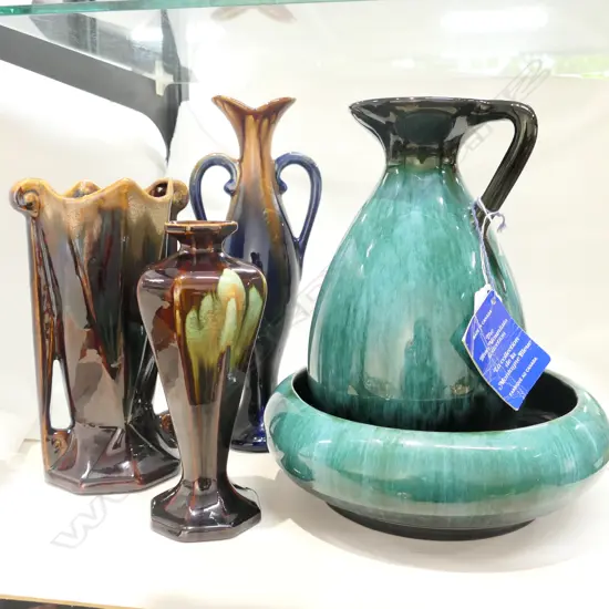 2 PCES BLUE MOUNTAIN POTTERY 1 AF AND 3 OTHERS