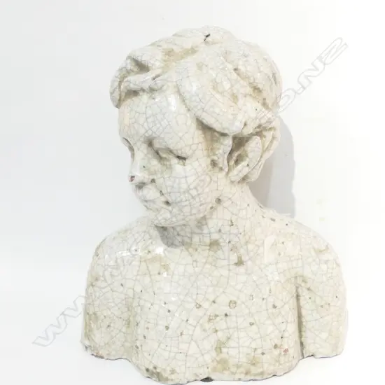 TERRA COTTA CRACKLE GLAZE BUST