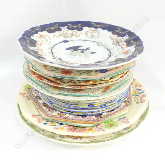 17 ASST MASONS PLATES VARIOUS PATTERNS