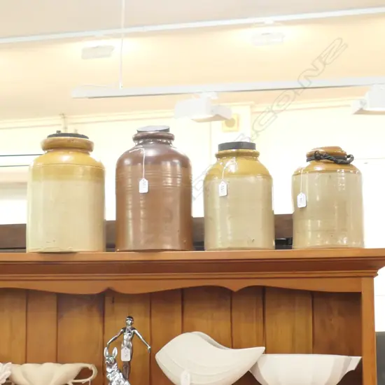 4X POTTERY LIDDED CROCKS SOME A/F