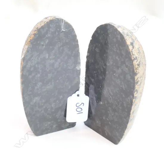 PR GREEN STONE BOULDER CUT & POLISHED BOOKENDS