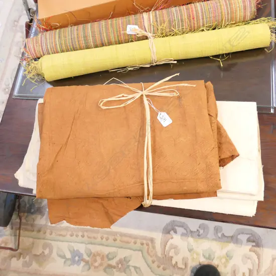 FIJIAN WHITE TAPA X 2/LARGE UGANDAN BARK CLOTH