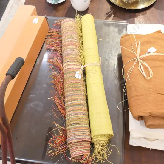 2 WOVEN RAFFIA PANELS FROM MADAGASCAR