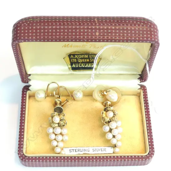 THREE PAIRS OF PEARL EARRINGS - 1 PR MIKIMOTO IN MIKIMOTO BOX