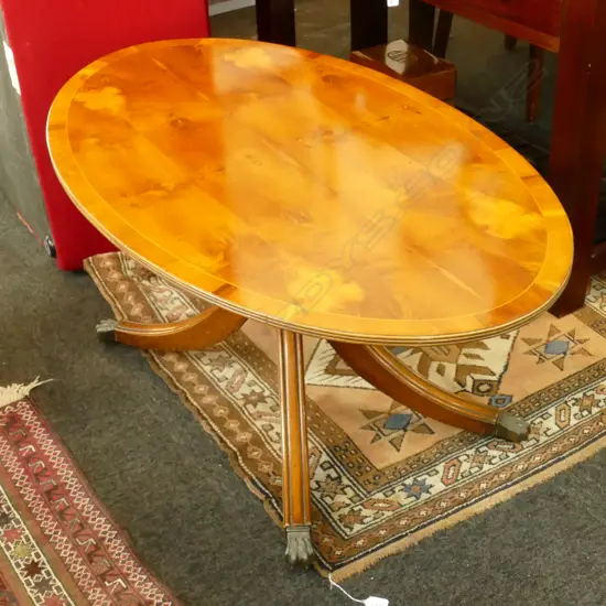 OVAL INLAID WOODEN TABLE