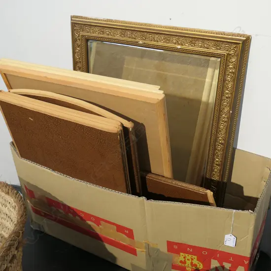 FRAMED MIRROR / FOLDING TABLE / CORKBOARDS ETC