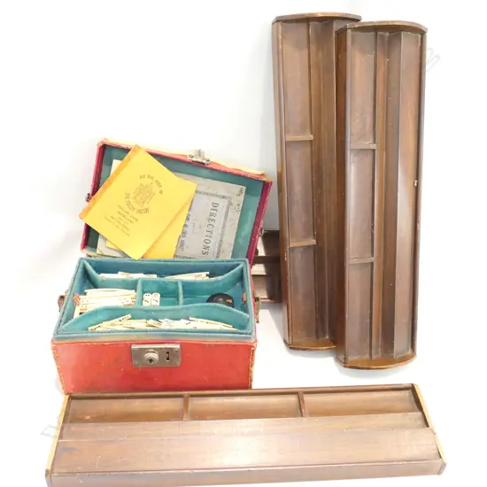 CASED SET MAH JONG BONE & BAMBOOO, WITH BOARDS