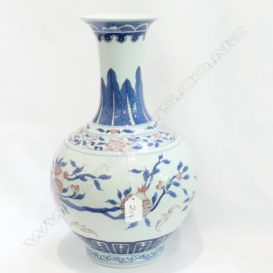 CHINESE LGE PORCELAIN VASE POMEGRANATE DECORATED 