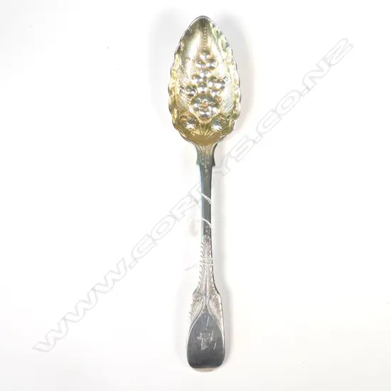 GEO III SILVER BERRY SPOON GILDED BOWL