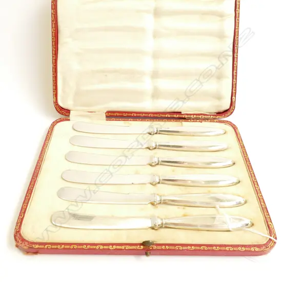 STG. SIL. 6 FRUIT KNIVES IN BOX - SHEFFIELD 1914