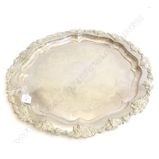 LG ANTIQUE SILVER PLATED TRAY 