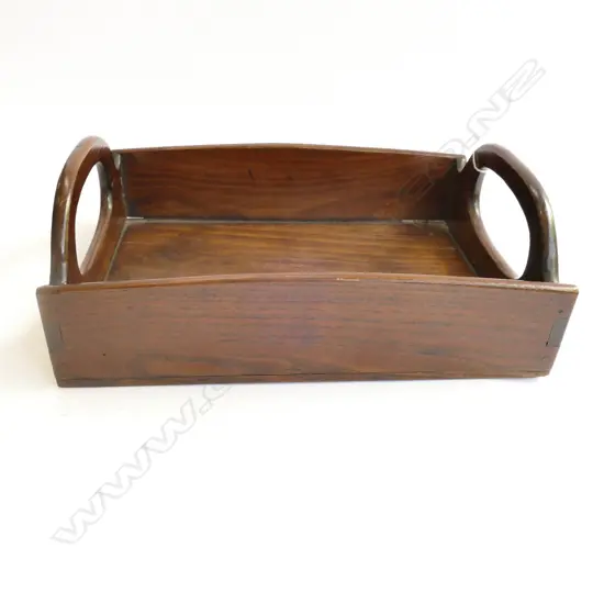 WOODEN TRAY WITH HANDLES, W.270MM X 200MM