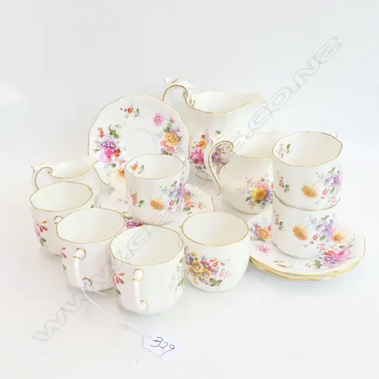 6 ROYAL CROWN DERBY COFFEE CUPS SAUCERS + CREAM + SUGAR