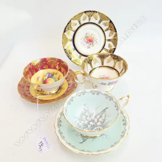 2 PARAGON CUP & SAUCERS PLUS ROYAL CROWN DERBY SET
