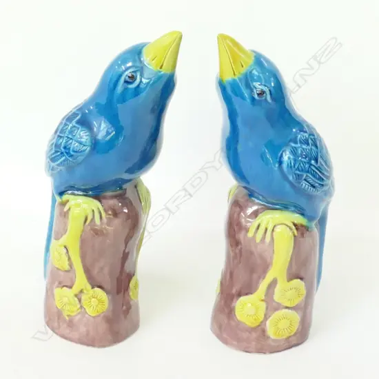 PAIR CERAMIC PARROTS