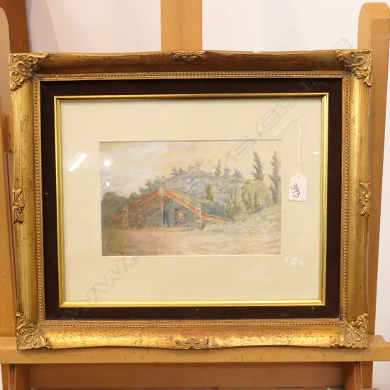 W/C BY MARY WILLS MAORI MEETING HOUSE