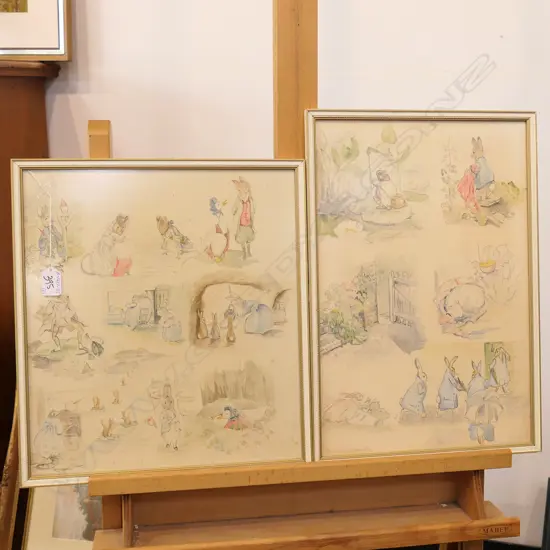 2 W/C'S BY ALISON L - OF BEATRIX POTTER CHARACTERS