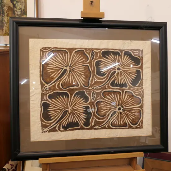 FRAMED TAPA CLOTH SQUARE