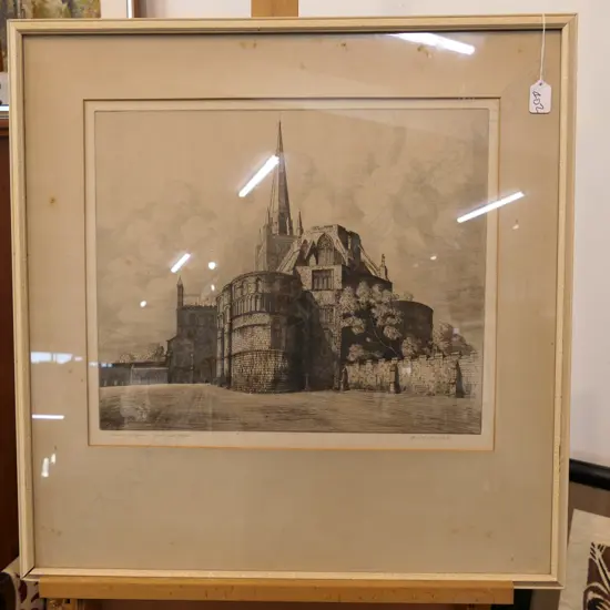BLUNDELL ETCHINHG 'NORWICH CATHEDRAL'