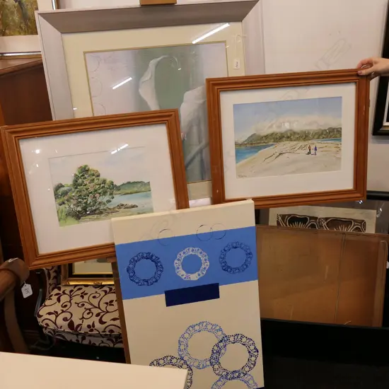 3 LARGE PRINTS 760MM SQ AND ACRYLIC ARTWORK 