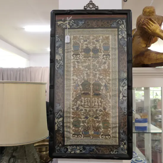 FRAMED CHINESE EMBROIDERED PANEL L 700