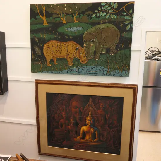 LARGE BODHISATTVA PAINTING - FRAME 1080 X 1295MM + CANVAS PRINT