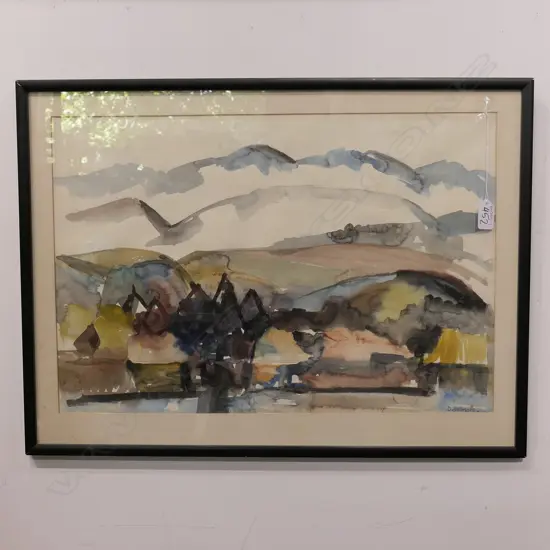 DEIDRE HELMORE 'FROM LAKE TAUPO' W/C LANDSCAPE 370 X 540MM