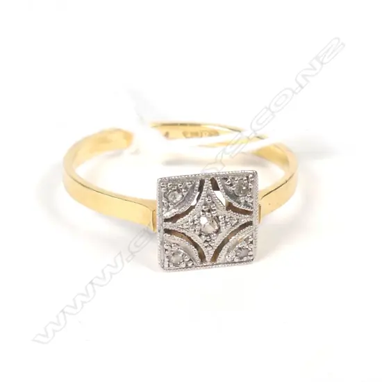 ART DECO 18CT GOLD DIAMOND RING