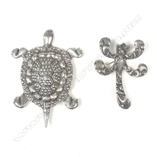 TWO SOUTH AMERICAN SILVER BROOCHES