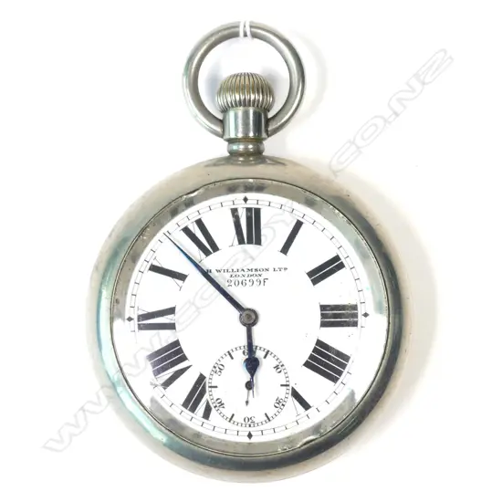 H.WILLIAMSON WWI MILITARY MARKED POCKET WATCH