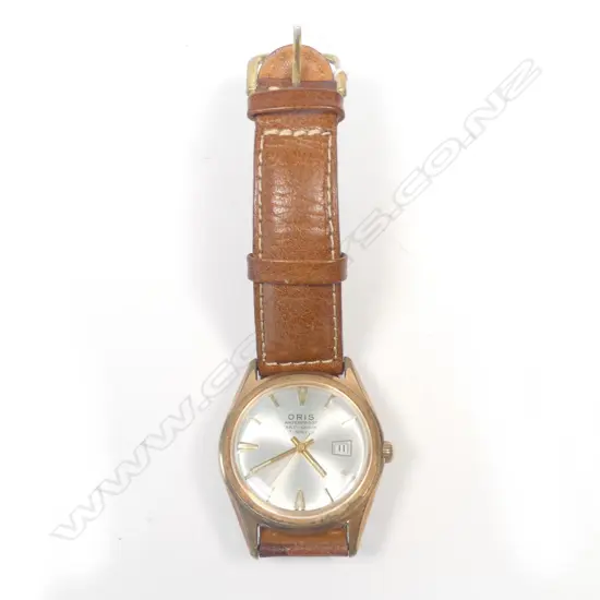 ORIS 1970s GENT'S DATE WRISTWATCH, 34mm GOLD PLATED CASE,  17 JEWEL MANUAL MOVT.