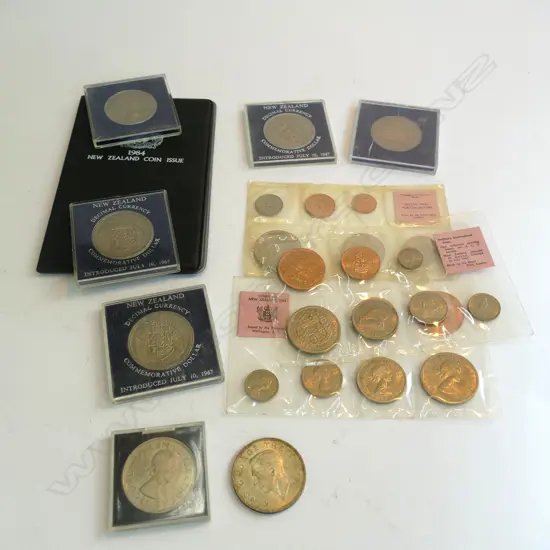 ASST. NZ COINS UNC $1'S. 1967 SETS ETC