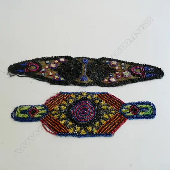 TWO ART DECO BEADED DRESS PANELS - GOOD CONDITION